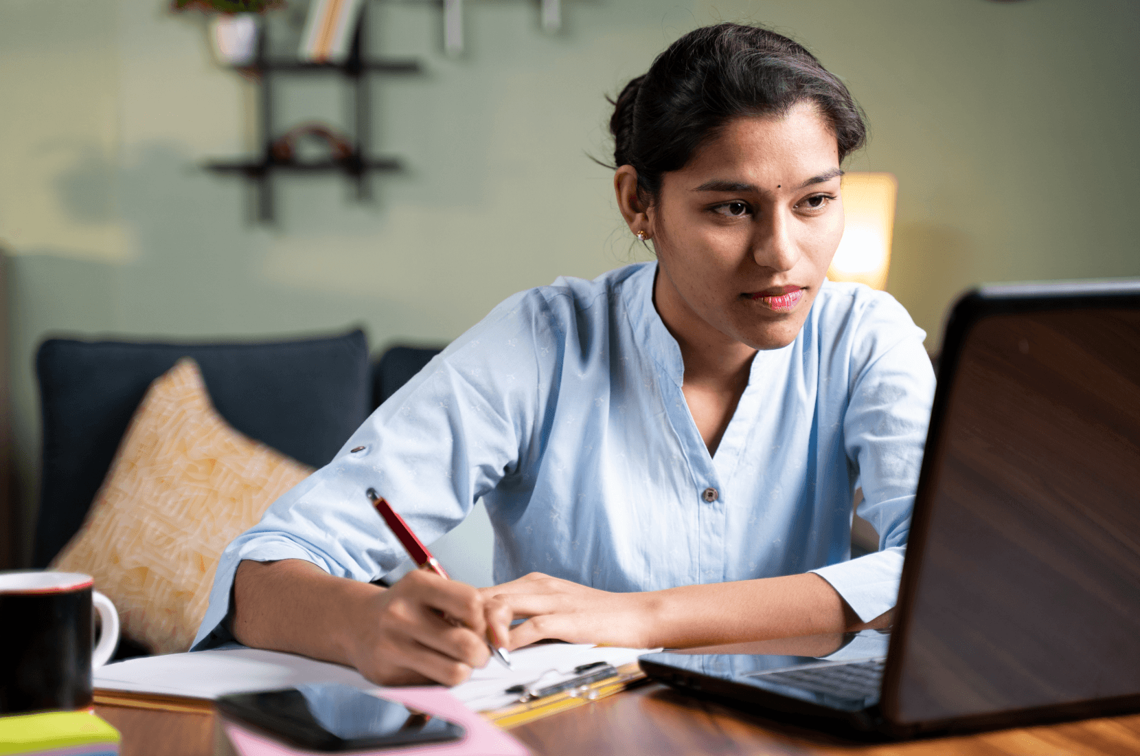 Student learning from a mentor via video chat